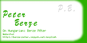 peter berze business card